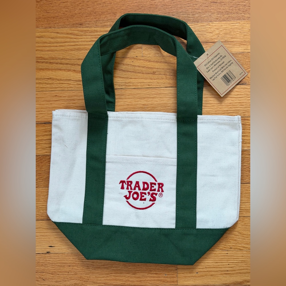 Trader Joe's Green and White Mini Bag